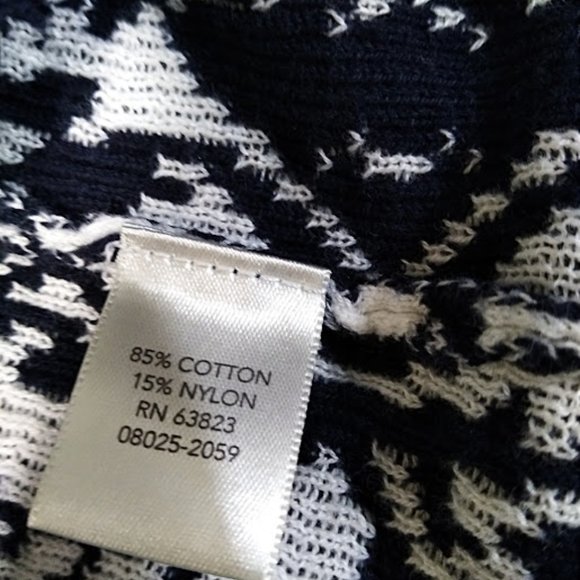 Christopher and Banks Navy/White Zipper Front Geometric Pattern Cardigan Size XL - Picture 5 of 8